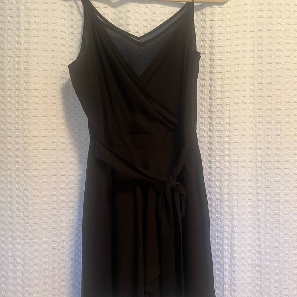 Express Black Strapless Wrap-Style Dress